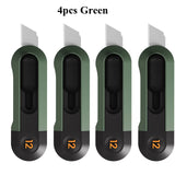 Deli Mini Box Cutter, Portable Wallpaper Art Utility Knife, Auto Retractable Boxes Package Cardboard Cutting Knife Office Home