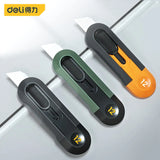 Deli Mini Box Cutter, Portable Wallpaper Art Utility Knife, Auto Retractable Boxes Package Cardboard Cutting Knife Office Home