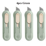 Deli Mini Box Cutter, Portable Wallpaper Art Utility Knife, Auto Retractable Boxes Package Cardboard Cutting Knife Office Home