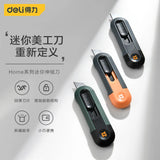 Deli Mini Box Cutter, Portable Wallpaper Art Utility Knife, Auto Retractable Boxes Package Cardboard Cutting Knife Office Home