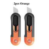 Deli Mini Box Cutter, Portable Wallpaper Art Utility Knife, Auto Retractable Boxes Package Cardboard Cutting Knife Office Home