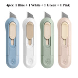 Deli Mini Box Cutter, Portable Wallpaper Art Utility Knife, Auto Retractable Boxes Package Cardboard Cutting Knife Office Home