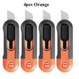 Deli Mini Box Cutter, Portable Wallpaper Art Utility Knife, Auto Retractable Boxes Package Cardboard Cutting Knife Office Home