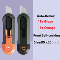 Deli Mini Pocket Knife нож Protable Utility Knives Box Cutter Couteau Auto-Retract Safer Front Self-Locking SK5 Blades for Box