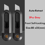 Deli Mini Pocket Knife нож Protable Utility Knives Box Cutter Couteau Auto-Retract Safer Front Self-Locking SK5 Blades for Box