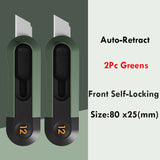 Deli Mini Pocket Knife нож Protable Utility Knives Box Cutter Couteau Auto-Retract Safer Front Self-Locking SK5 Blades for Box