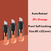 Deli Mini Pocket Knife нож Protable Utility Knives Box Cutter Couteau Auto-Retract Safer Front Self-Locking SK5 Blades for Box