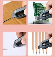 Deli Mini Pocket Knife нож Protable Utility Knives Box Cutter Couteau Auto-Retract Safer Front Self-Locking SK5 Blades for Box