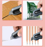 Deli Mini Pocket Knife нож Protable Utility Knives Box Cutter Couteau Auto-Retract Safer Front Self-Locking SK5 Blades for Box
