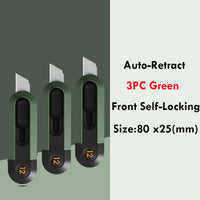 Deli Mini Pocket Knife нож Protable Utility Knives Box Cutter Couteau Auto-Retract Safer Front Self-Locking SK5 Blades for Box