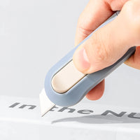 Deli Mini Utility Knife Box Cutter Safety Crafting Tools Auto Retract Package Box Opener Paper Cutting Pocket Portable Office