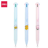 Deli Multicolored Ballpoint Pen 1pcs KAKAO FRIENDS 4 Colors In 1 Ball Point Pen Cute Korean Stationery Kids Gift 0.7mm Pen