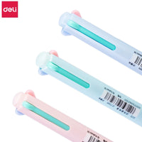 Deli Multicolored Ballpoint Pen 1pcs KAKAO FRIENDS 4 Colors In 1 Ball Point Pen Cute Korean Stationery Kids Gift 0.7mm Pen