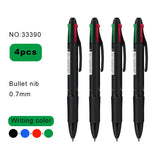 Deli Multifunction Ballpoint Pen 4 in 1 MultiColor Pen 0.7mm Retractable Ballpoint Pens For Marker Writing School Stationery