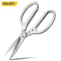 Deli Multifunction Scissor Industrial Stainles Steel Professional Kitchen Scissors Sewing Tailor Scissor Food Cloth Cutting Tool