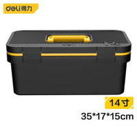 Deli Multifunctional Household Maintenance Tool Storage Box for Professional Amateur Worker Toolbox with Removable Tray