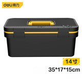 Deli Multifunctional Household Maintenance Tool Storage Box for Professional Amateur Worker Toolbox with Removable Tray