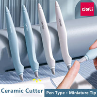 Deli Non-Slip Metal Scalpel Knife Tools Handle Engraving Craft knives ceramic tip Safety Cutter Paper Knife Accessories