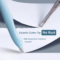 Deli Non-Slip Metal Scalpel Knife Tools Handle Engraving Craft knives ceramic tip Safety Cutter Paper Knife Accessories