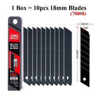 Deli Non-Stick Coated Box Cutter Utility Knife,18mm/9mm Rust-Proof Carbon Steel Blades ABS Grip Handle Package Opener