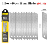 Deli Non-Stick Coated Box Cutter Utility Knife,18mm/9mm Rust-Proof Carbon Steel Blades ABS Grip Handle Package Opener