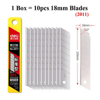 Deli Non-Stick Coated Box Cutter Utility Knife,18mm/9mm Rust-Proof Carbon Steel Blades ABS Grip Handle Package Opener