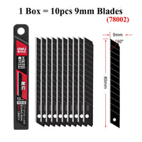Deli Non-Stick Coated Box Cutter Utility Knife,18mm/9mm Rust-Proof Carbon Steel Blades ABS Grip Handle Package Opener