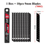 Deli Non-Stick Coated Box Cutter Utility Knife,18mm/9mm Rust-Proof Carbon Steel Blades ABS Grip Handle Package Opener