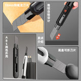 Deli Non-Stick Coated Box Cutter Utility Knife,18mm/9mm Rust-Proof Carbon Steel Blades ABS Grip Handle Package Opener
