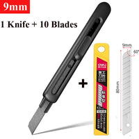Deli Non-Stick Coated Box Cutter Utility Knife,18mm/9mm Rust-Proof Carbon Steel Blades ABS Grip Handle Package Opener