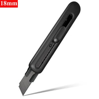 Deli Non-Stick Coated Box Cutter Utility Knife,18mm/9mm Rust-Proof Carbon Steel Blades ABS Grip Handle Package Opener