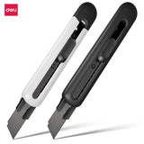Deli Non-Stick Coated Box Cutter Utility Knife,18mm/9mm Rust-Proof Carbon Steel Blades ABS Grip Handle Package Opener