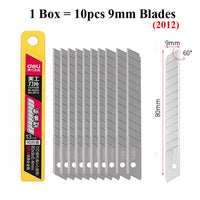 Deli Non-Stick Coated Box Cutter Utility Knife,18mm/9mm Rust-Proof Carbon Steel Blades ABS Grip Handle Package Opener
