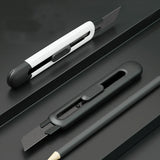 Deli Non-Stick Coated Box Cutter Utility Knife,18mm/9mm Rust-Proof Carbon Steel Blades ABS Grip Handle Package Opener