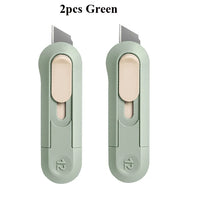 Deli Nusign Mini Utility Knife Portable Box Cutter Auto Retract Paper Cardboard Package Opener Knife Cutting Pocket Size