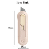 Deli Nusign Mini Utility Knife Portable Box Cutter Auto Retract Paper Cardboard Package Opener Knife Cutting Pocket Size