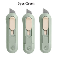 Deli Nusign Mini Utility Knife Portable Box Cutter Auto Retract Paper Cardboard Package Opener Knife Cutting Pocket Size