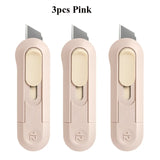 Deli Nusign Mini Utility Knife Portable Box Cutter Auto Retract Paper Cardboard Package Opener Knife Cutting Pocket Size