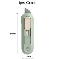 Deli Nusign Mini Utility Knife Portable Box Cutter Auto Retract Paper Cardboard Package Opener Knife Cutting Pocket Size