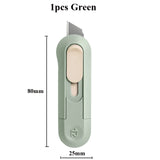 Deli Nusign Mini Utility Knife Portable Box Cutter Auto Retract Paper Cardboard Package Opener Knife Cutting Pocket Size