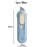 Deli Nusign Mini Utility Knife Portable Box Cutter Auto Retract Paper Cardboard Package Opener Knife Cutting Pocket Size