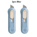 Deli Nusign Mini Utility Knife Portable Box Cutter Auto Retract Paper Cardboard Package Opener Knife Cutting Pocket Size