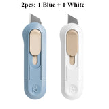 Deli Nusign Mini Utility Knife Portable Box Cutter Auto Retract Paper Cardboard Package Opener Knife Cutting Pocket Size