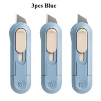Deli Nusign Mini Utility Knife Portable Box Cutter Auto Retract Paper Cardboard Package Opener Knife Cutting Pocket Size