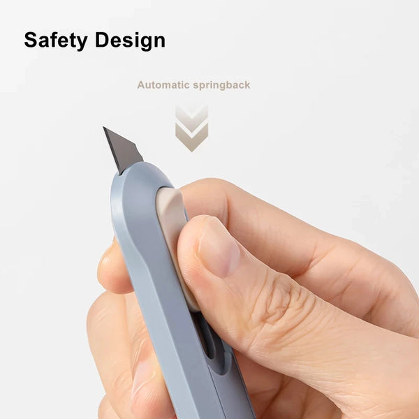 Deli Nusign Mini Utility Knife Portable Box Cutter Auto Retract Paper –  AOOKMIYA