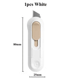 Deli Nusign Mini Utility Knife Portable Box Cutter Auto Retract Paper Cardboard Package Opener Knife Cutting Pocket Size