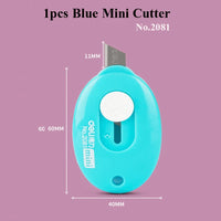 Deli Nusign Mini Utility Knife Portable Box Cutter Auto Retract Paper Cardboard Package Opener Knife Cutting Pocket Size