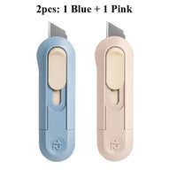 Deli Nusign Mini Utility Knife Portable Box Cutter Auto Retract Paper Cardboard Package Opener Knife Cutting Pocket Size