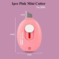Deli Nusign Mini Utility Knife Portable Box Cutter Auto Retract Paper Cardboard Package Opener Knife Cutting Pocket Size