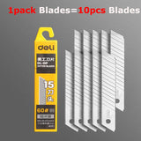 Deli Nusign Utility Knife High Carbon Big Size Paper Box Cutter With Blades 18MM ,Auto-Lock Design Art Supplies Sharp Cutting